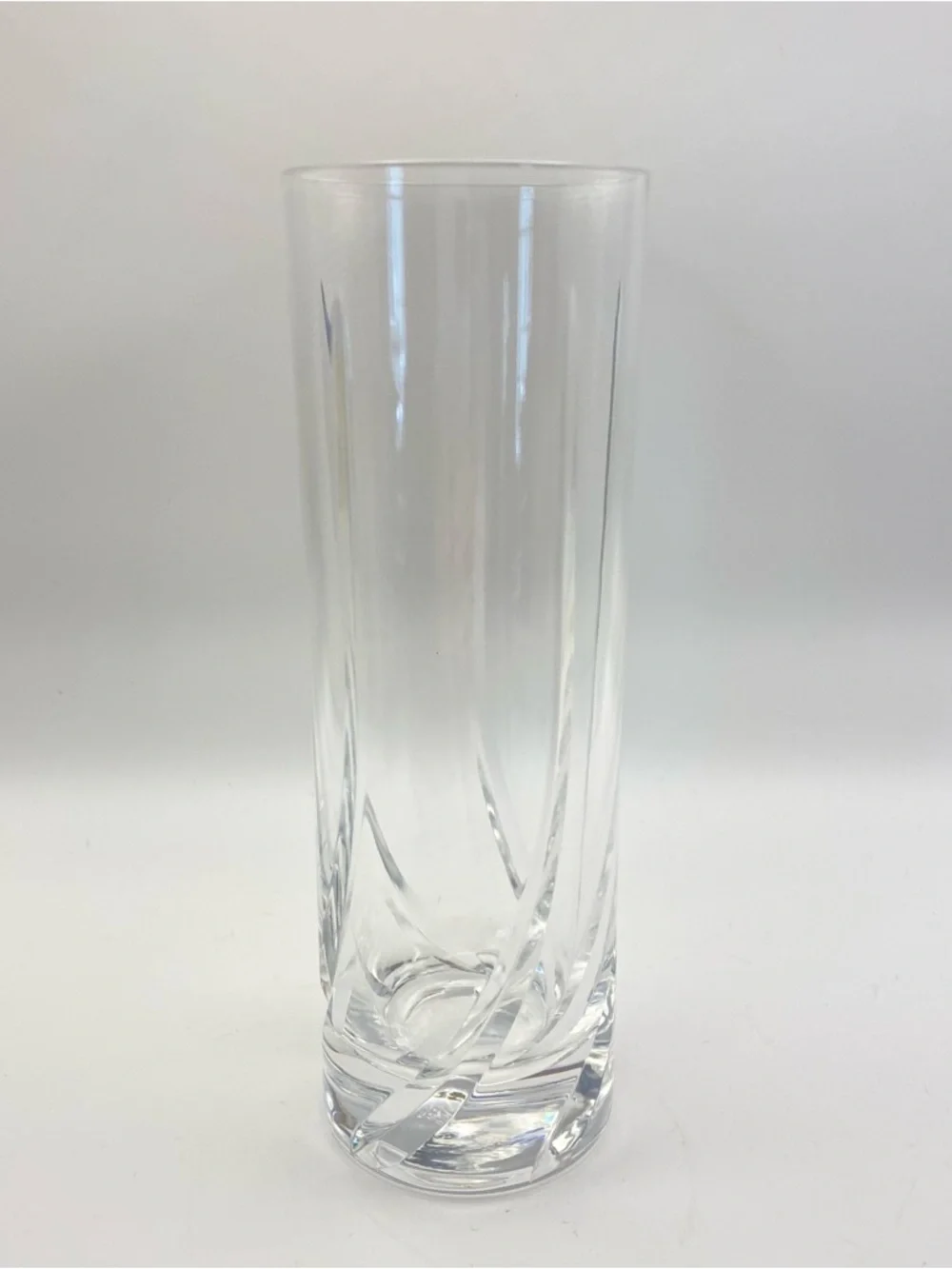 Lenox Sea Swirl Clear Cut Crystal Highball Vase 7” Tall No Chips or Cracks MCM